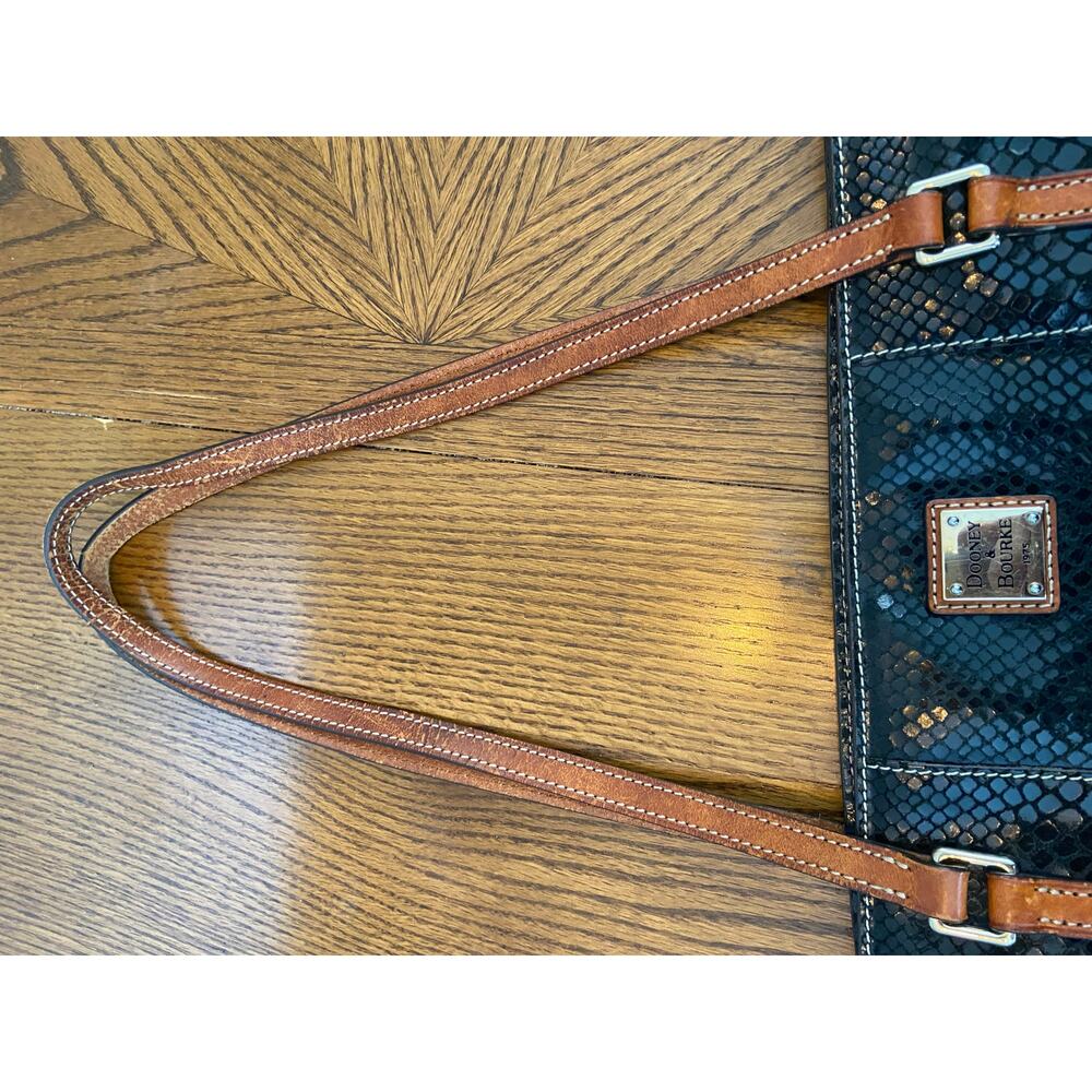 Dooney & Bourke black reptile embossed Lexington Shopper Tote - Picture 8 of 11